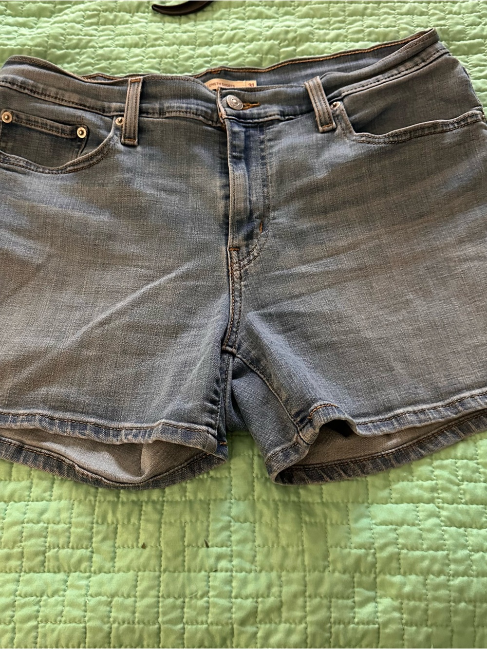 Levi's Light Blue Denim Cutoff Shorts with Red Tab